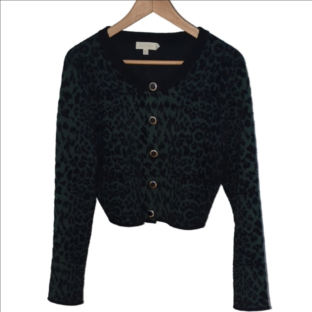 Ronny Kobo Leopard Print Cardigan